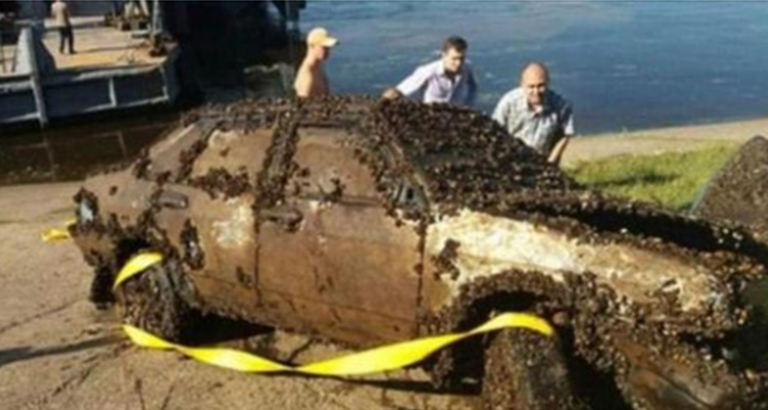 Bomb discovery! He accidentally found a car at the bottom of the river and called the police