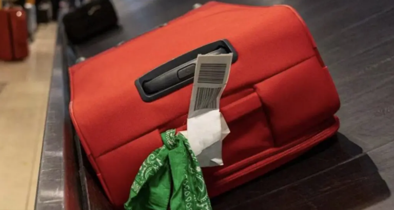 Baggage handlers should never tie anything to their suitcases