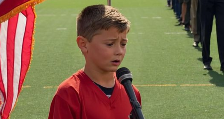 Emotional Impact: 10-Year-Old Wows with National Anthem, Brings Tears to Grown Men”