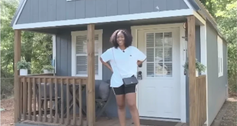 Woman turns shed into gorgeous tiny home & brings cameras inside to show how she makes it work