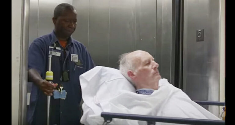 Patient transporter sings to patients he’s helping, only for camera footage to cause a stir