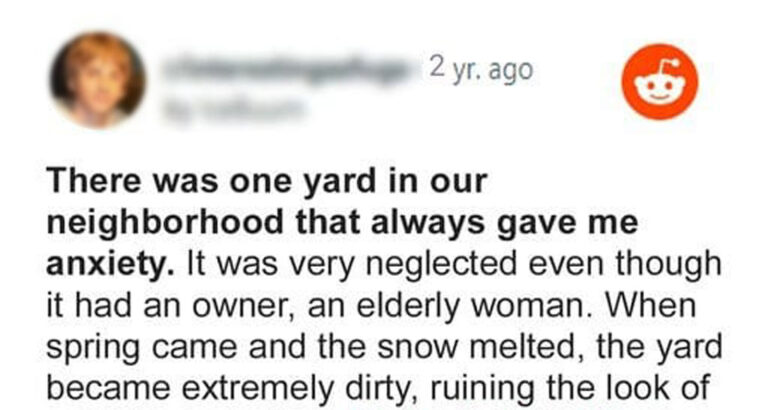 Teen Boy Cleans Old Woman’s Yard All Day, after Which All the Neighbors Gather near Her House