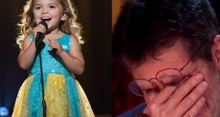 Unprecedented in history, Simon Cowell is moved to tears when a young girl begins to sing, causing the entire audience to gasp in astonishment