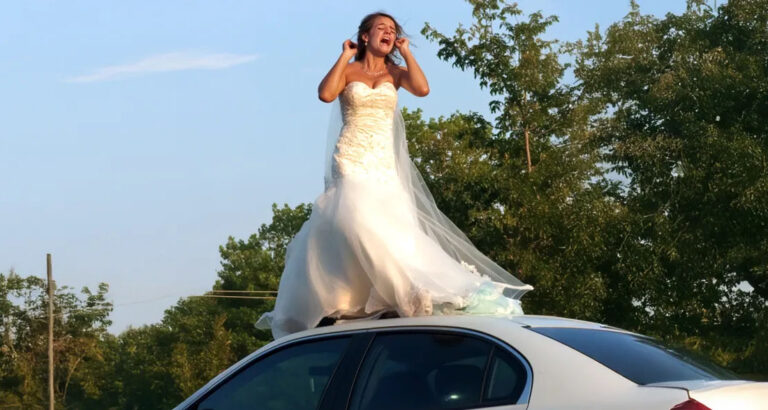 I Stepped Outside One Morning and Saw a Woman in a Wedding Dress on My Husband’s Car Roof