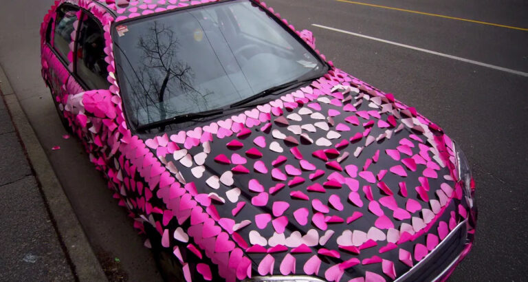 On Valentine’s Day, I Woke up to Find My Car Covered in Paper Hearts — It Looked Cute Until I Picked One up and Read the Message