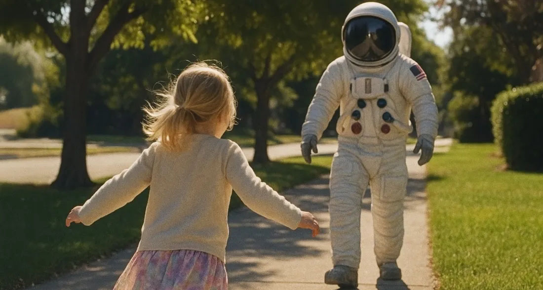 My Daughter Ran to a Stranger in a Spacesuit and Asked, ‘Daddy, Are You Back?’ Because I Lied That Her Dad Was an Astronaut — Story of the Day